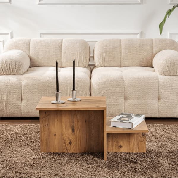 Table basse 2 niveaux L77 cm - HARMONY