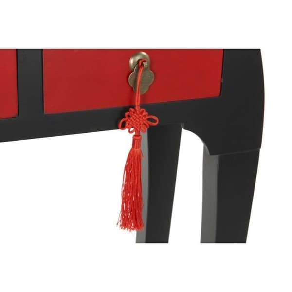 Konsol - Svart Röd Gran - Orientalisk - 3 lådor - 96 x 27 x 80 cm