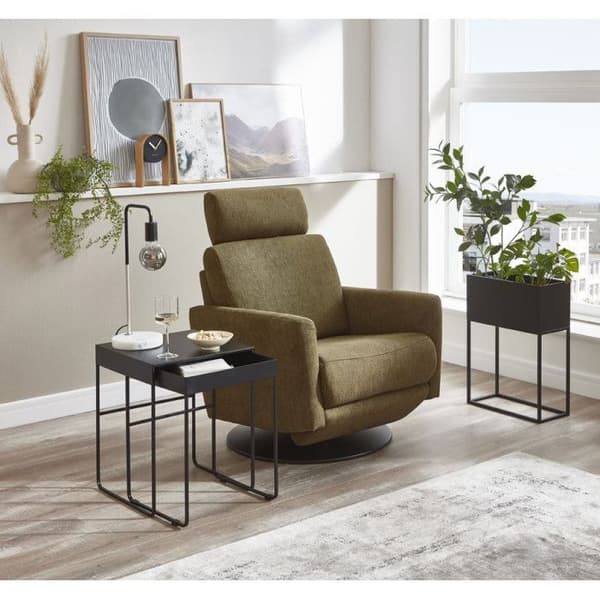 Set om 2 design sidobord "Lirola" 54cm svart