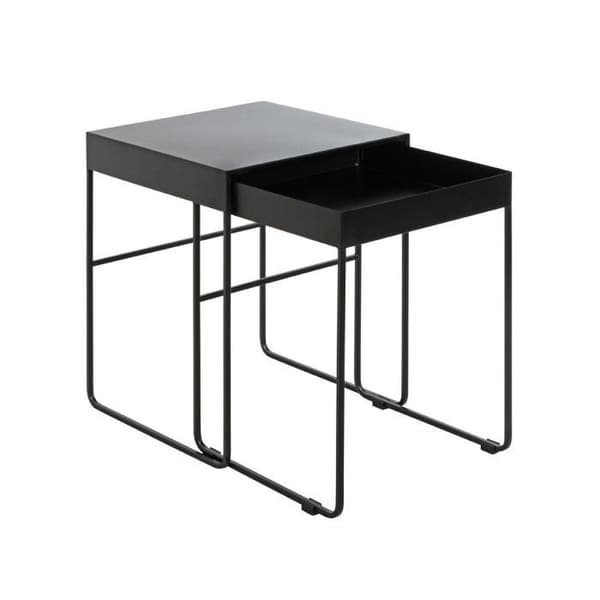 Set om 2 design sidobord "Lirola" 54cm svart