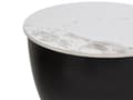 Miniatyrbilde 5 av 8: Sidebord Hvit Svart Bordplate i sintret stein Metallbase ø 48 cm Gulldetaljer Oppbevaringsrom Moderne design Stue Småbord