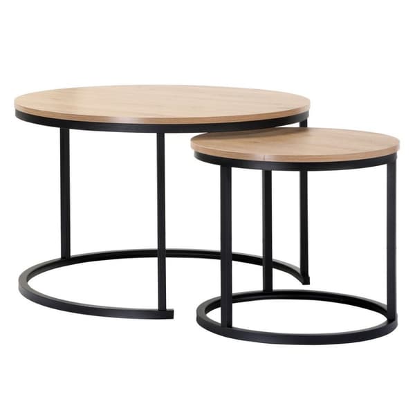Lot de 2 Tables Basses Gigognes Rondes L70 cm - LENNY