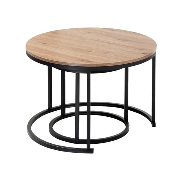 Lot de 2 Tables Basses Gigognes Rondes L70 cm - LENNY