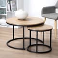 Miniatyrbild 2 av 9: Lot de 2 Tables Basses Gigognes Rondes L70 cm - LENNY