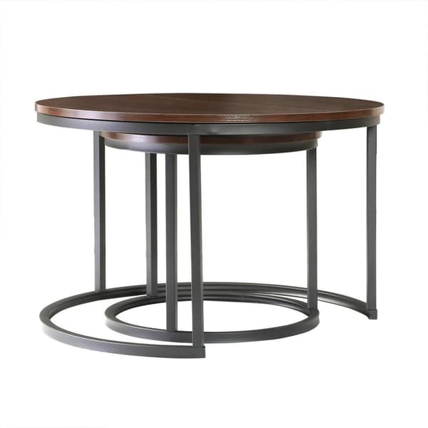 Lot de 2 Tables Basses Gigognes Rondes L70 cm - LENNY