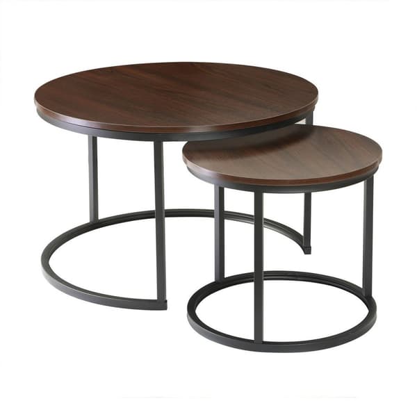 Lot de 2 Tables Basses Gigognes Rondes L70 cm - LENNY