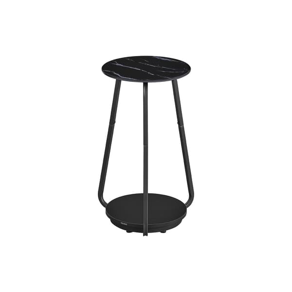 Sofabord, VASAGLE, 30 cm d, 55 cm H, Marmorhvid.