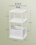 Miniatyrbillede 5 af 6: Natbord, SONGMICS HOME, 30 x 34 x 58 cm, Sne Hvid