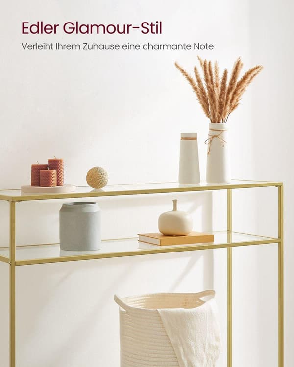 Konsolbord, VASAGLE, 120x35 cm, Guld