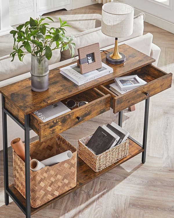 Konsolbord, LNT015B01, 100x30 cm, BrunSort