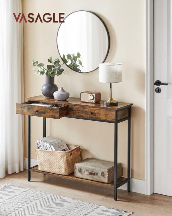 Konsolbord, LNT015B01, 100x30 cm, BrunSort