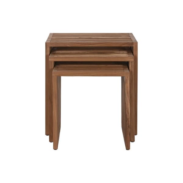 Set of 3 tables Home ESPRIT Luonnollinen Tiikki 40 x 40 x 40 cm