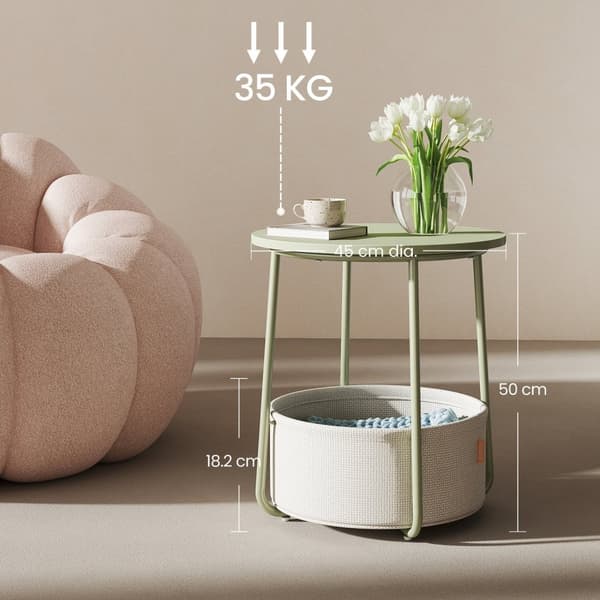 Round Side Bord - Kompakt sofabord - Moderne lille bord til stue eller soveværelse