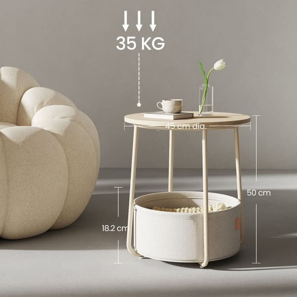 Rund sidobord - Kompakt soffbord - Modernt litet bord för vardagsrum eller sovrum