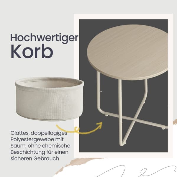 Rund sidobord - Kompakt soffbord - Modernt litet bord för vardagsrum eller sovrum