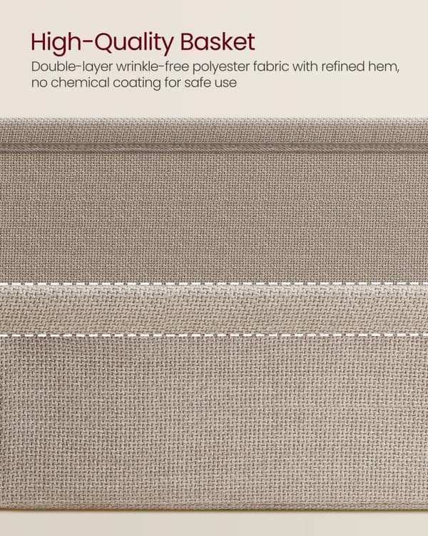 Firkantet sidebord med kurv - Matt White & Camel Brown