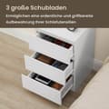 Miniatyrbillede 4 af 4: Sidebord - Med 2 stikkontakter, Wolkwit, ideel til soveværelse