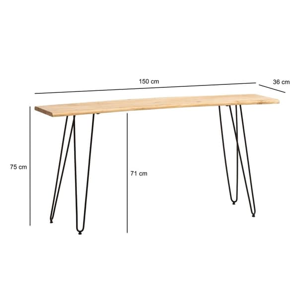 Rootz Chic Console Table - Modern Console Table - Expressive møbler - Håndlavet kvalitet - 150 cm x 36 cm x 75 cm