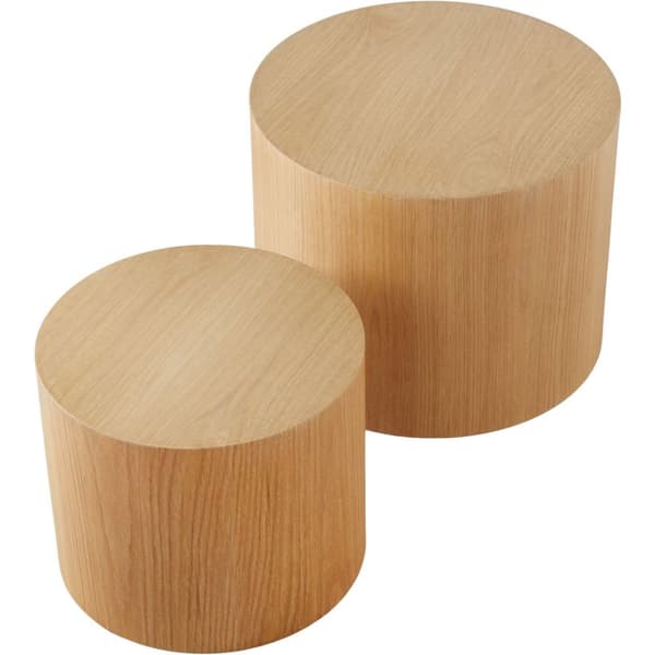 2-set soffbord Danny i rund design och ekoptik - Ljus ek