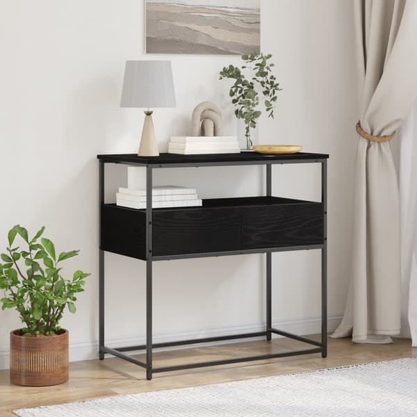 Konsolbord svart ek 75x40x75 cm konstruerat trä och stål