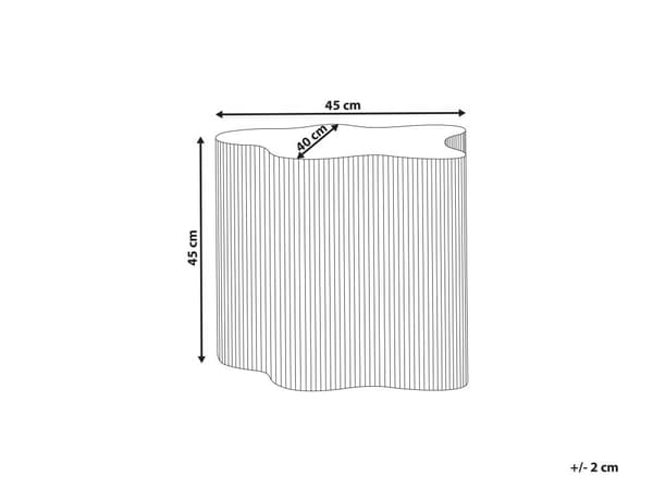 Sidebord Off-White MDF Uregelmessig Riflet Design Understell 40 x 50 cm Moderne Design Stue