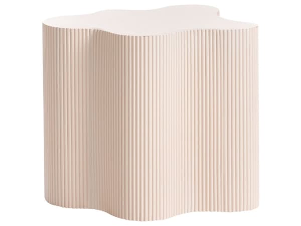 Sidebord Off-White MDF Uregelmessig Riflet Design Understell 40 x 50 cm Moderne Design Stue
