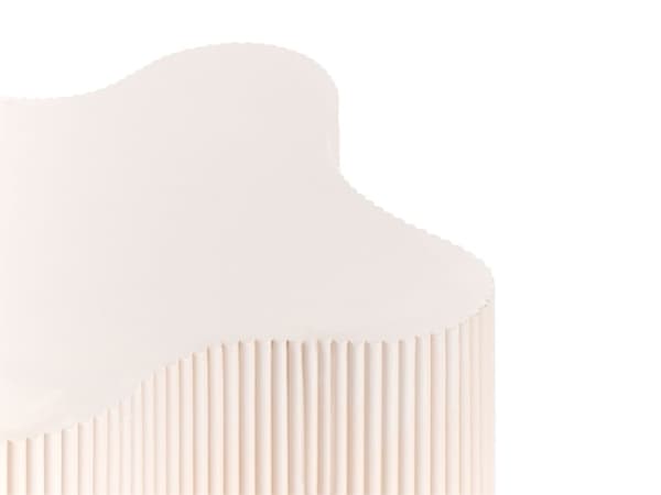 Sidebord Off-White MDF Uregelmessig Riflet Design Understell 40 x 50 cm Moderne Design Stue