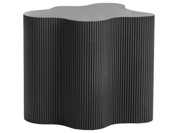 Sidebord Svart MDF Uregelmessig Riflet Design Understell 40 x 50 cm Moderne Design Stue