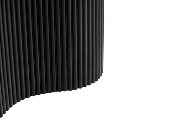 Sidebord Svart MDF Uregelmessig Riflet Design Understell 40 x 50 cm Moderne Design Stue