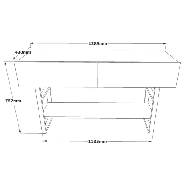Konsolbord med lådor, 138,8x75,7 cm, brunt
