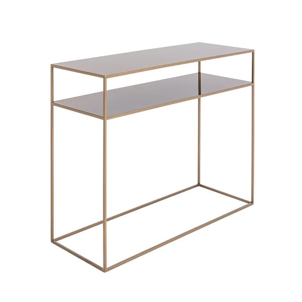 Konsolbord, TENSIO 2 ETAGES METAL, 100x35 cm, Guld