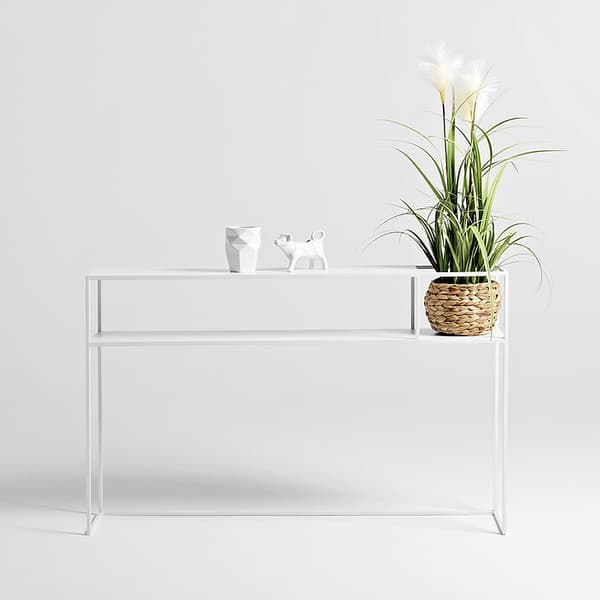 Konsolbord, Senso Flower Metal, 120 x 25 cm, Hvid