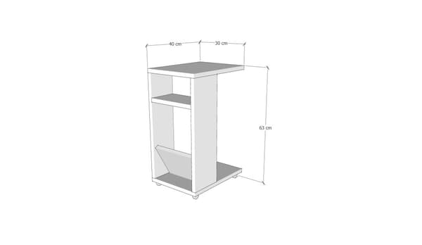 Sidebord, Filinta, 30x63x40 cm, antracit