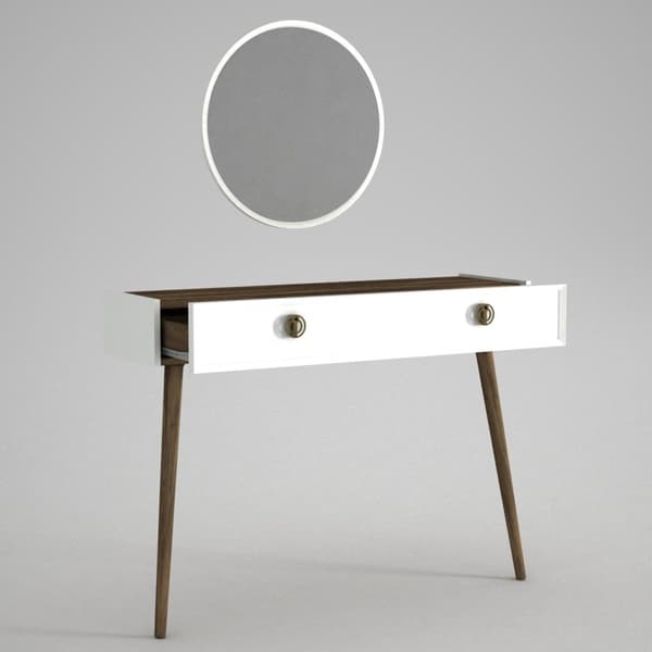 Makeup bord med spejl, Nadya, 120x90 cm, hvid.