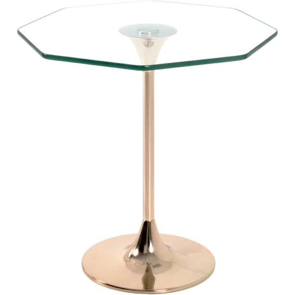 Guldbrun sidobord HAKU Möbel metall säkerhetsglas 8 mm Art Deco-stil