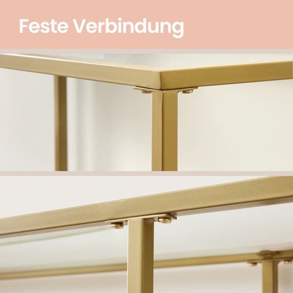 Consoletafel met 2 niveaus, bijzettafel, blad van de bank