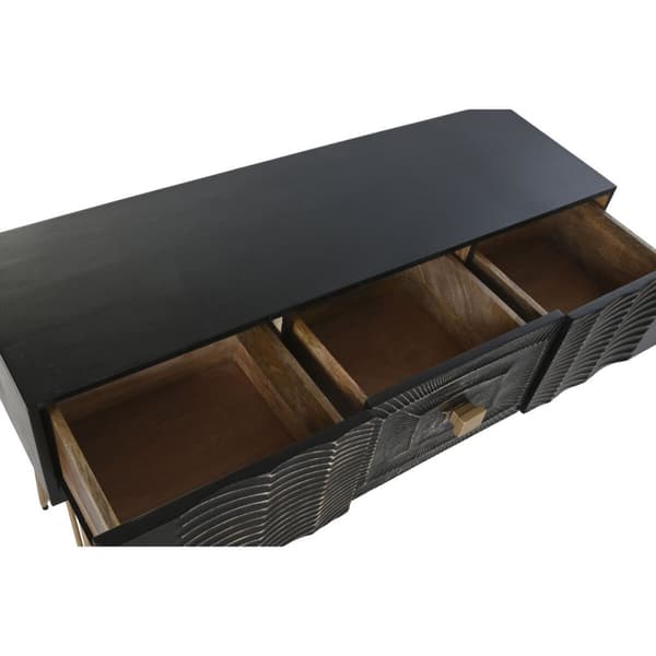 Konsol Home ESPRIT Svart Gyllene 120 x 38 x 76 cm