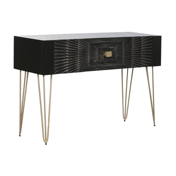 Konsol Home ESPRIT Svart Gyllene 120 x 38 x 76 cm