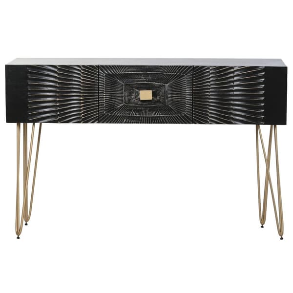 Konsol Home ESPRIT Sort Gylden 120 x 38 x 76 cm