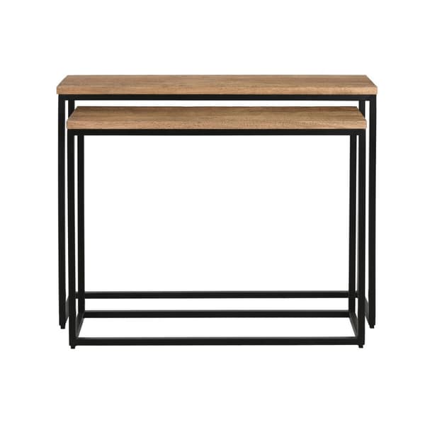 Konsol Home ESPRIT Brun Svart 96 x 30 x 77 cm (2 Delar)