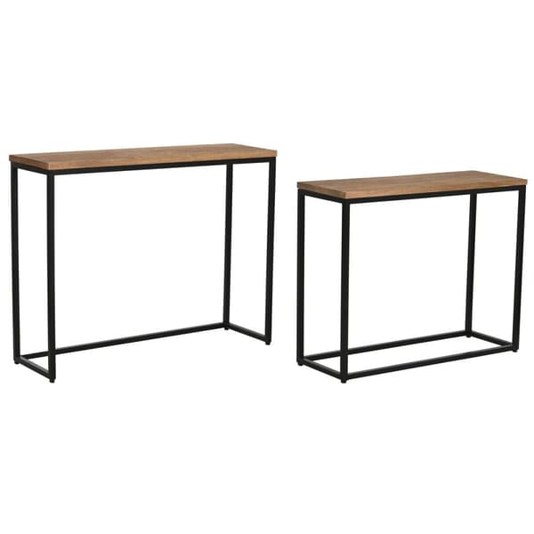 Konsol Home ESPRIT Brun Svart 96 x 30 x 77 cm (2 Delar)