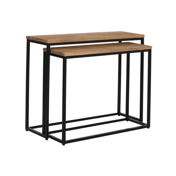 Konsoll Home ESPRIT Brun Svart 96 x 30 x 77 cm (2 Deler)