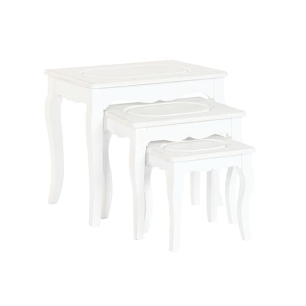 Sidebord Home ESPRIT Hvit Lysegrp 53 x 35 x 47 cm