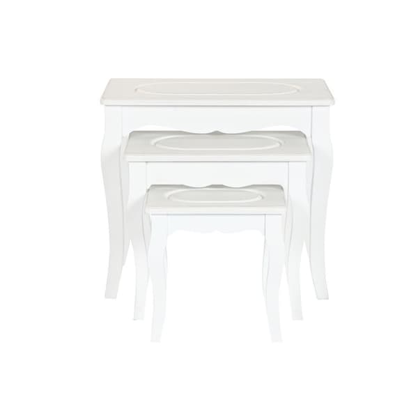Sidebord Home ESPRIT Hvit Lysegrp 53 x 35 x 47 cm