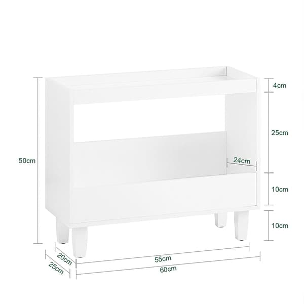 Sofabord, FBT147-W, 60x25x50 cm, Hvid