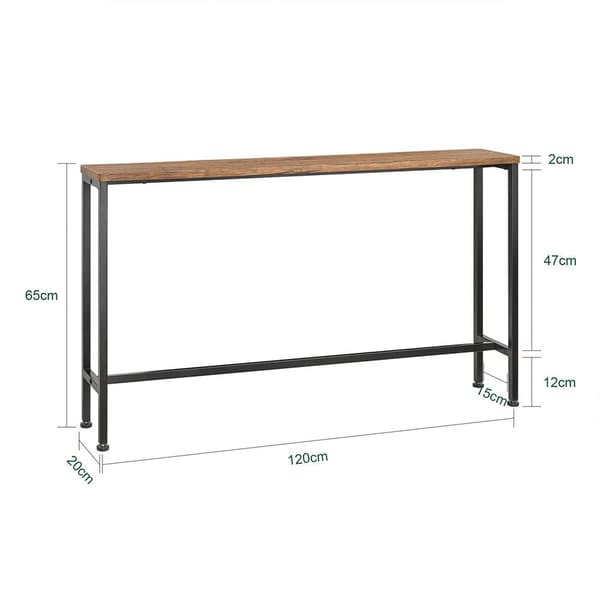 Konsolbord, FSB19-N, 120x20x65 cm, Sort