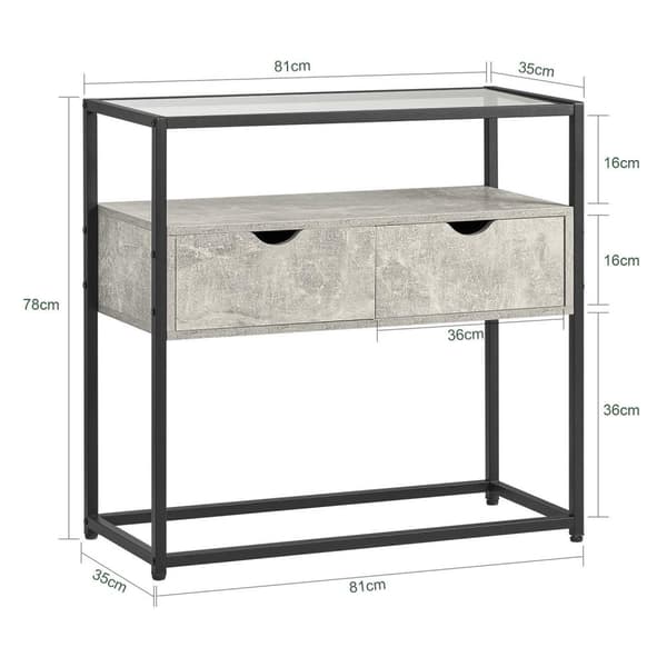 Konsolbord, FSB54-HG, 81x35x78 cm, Grå