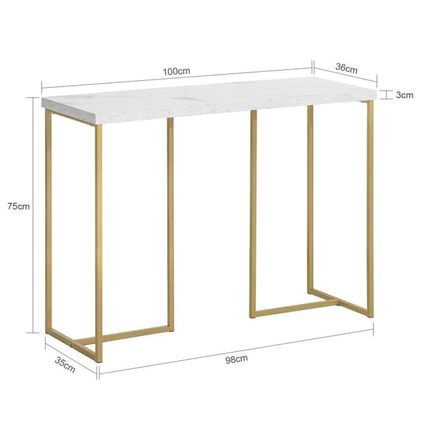 Konsolbord, FSB58-G, 100x36x75 cm, Hvid