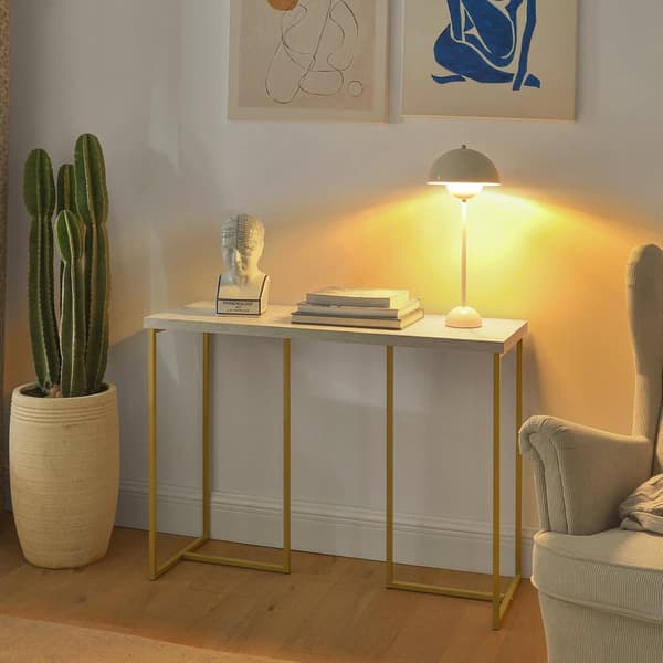 Konsolbord, FSB58-G, 100x36x75 cm, Hvid