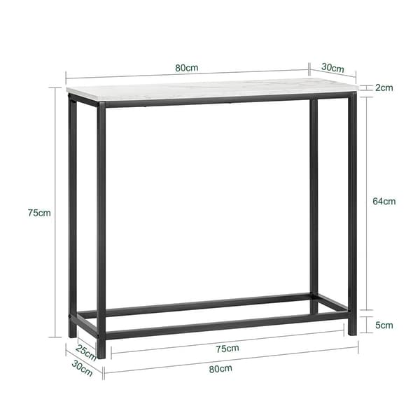 Konsolbord, FSB29-SCH, 80x30x75 cm, Sort